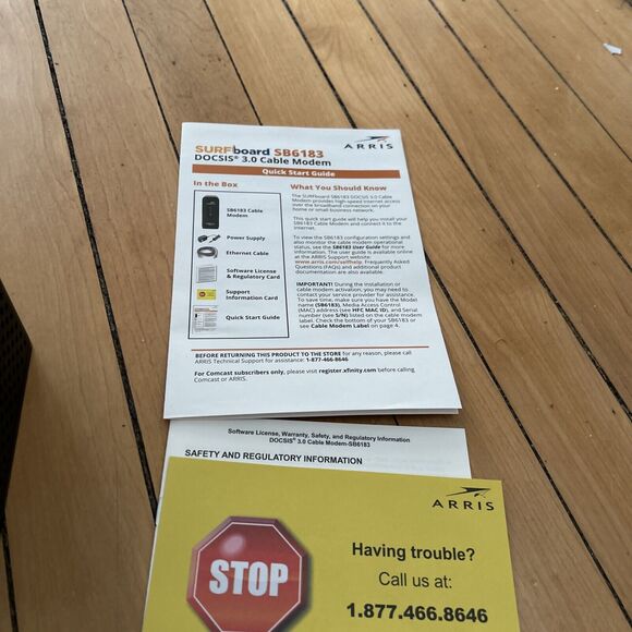 ARRIS SURFboard  SB6183 Black DOSCSIS 3.0 Cable Modem. Working. VGC - Picture 9 of 14